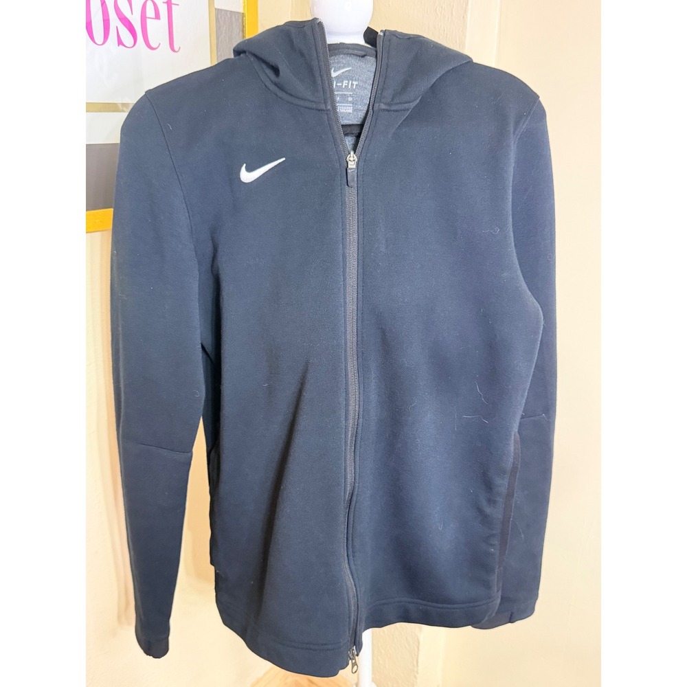 Nike Dri-FIT Full Zip Hoodie Black Mens Small Athletic Training Jacket